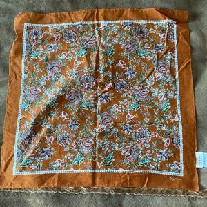 Sezane Floral Orange Scarf